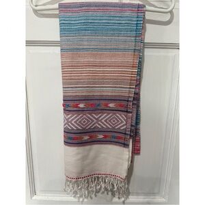 Colorful Striped Indian Shawl/Scarf /Wrap with Fringe